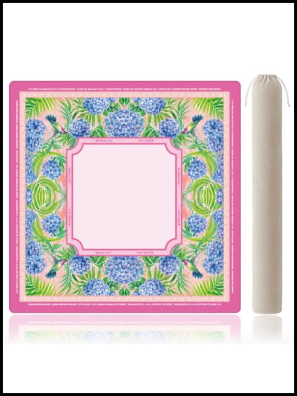 Mahjong Mat with Rules - Neoprene Table Game for 4 Players